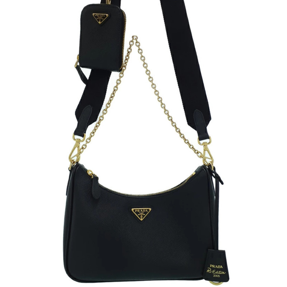 Prada ReEdition 2005 ReNylon Chain Bag Black